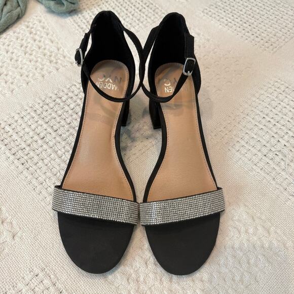 Madden NYC 9.5 Illie City embellished ankle strap block heel sandal 2970 - Picture 7 of 9